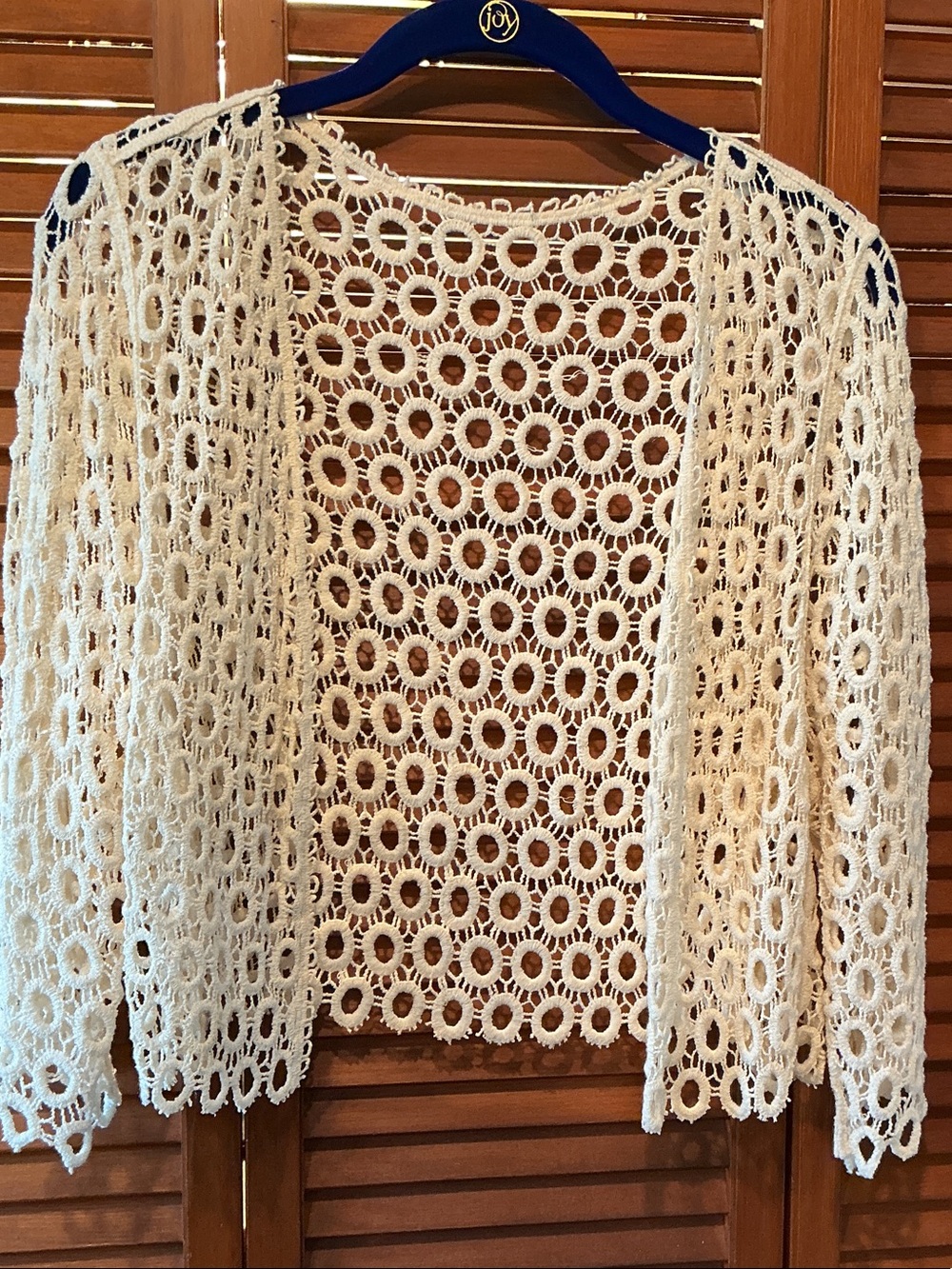 Open Crochet Cardigan - Cream